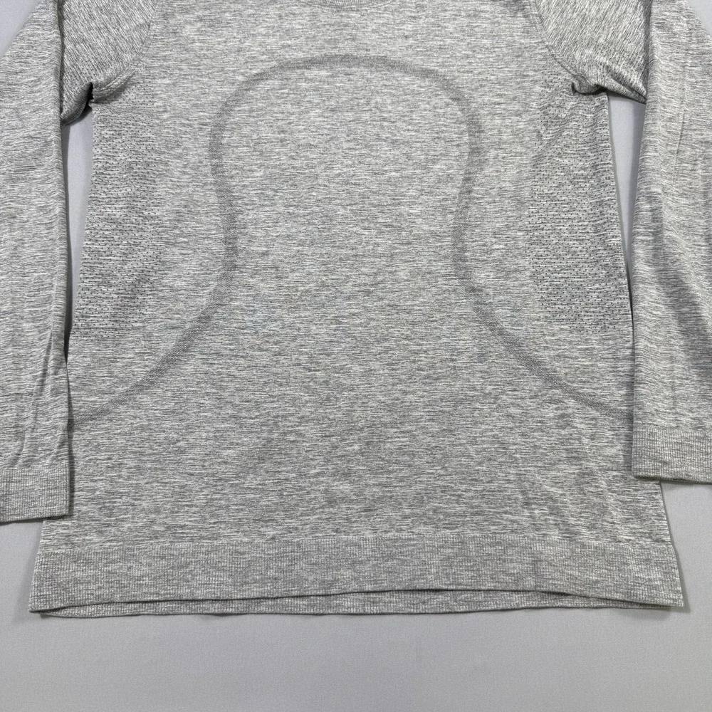 Lululemon Swiftly Tech Long‎ Sleeve Shirt Womens 8 Grey Heather Running Gym Yoga